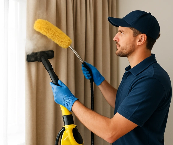 Trusted curtain steam cleaning technician Matty Curtain Cleaning denistone-nsw QLD
