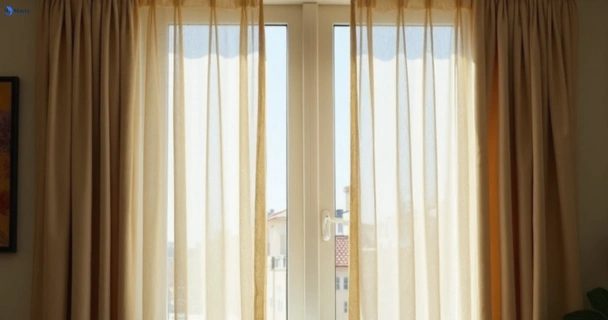 Dusty and dull curtains in denistone-nsw before steam cleaning